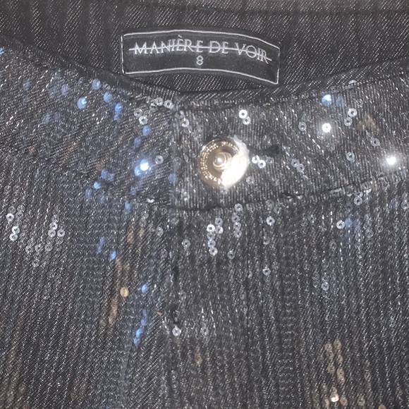 Maniere De Voir sequin destroyed jeans - Picture 3 of 8